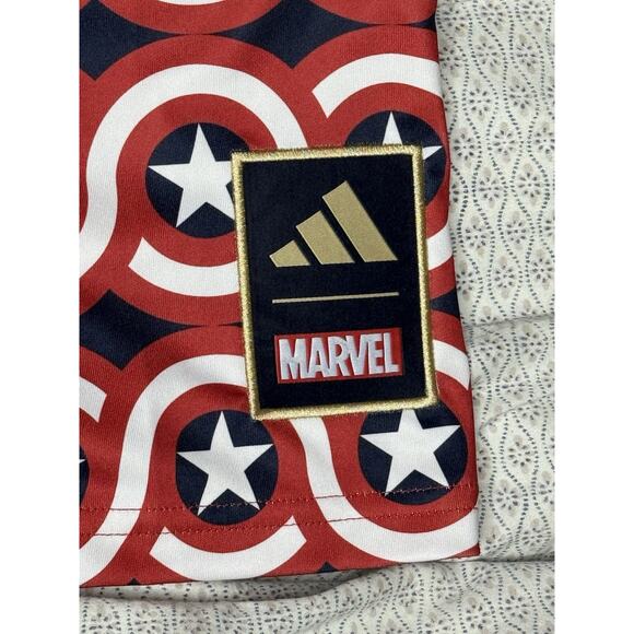 2023 New Adidas MLS x Marvel Preshi US Captain America AOP Soccer Jersey Small - Picture 5 of 10